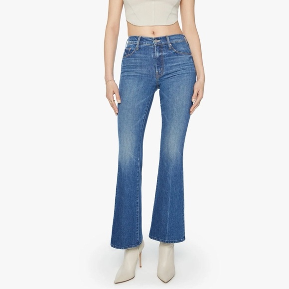New MOTHER Superior The Weekender Jeans It's A Small World Blue Flare Denim 26 - Picture 1 of 15